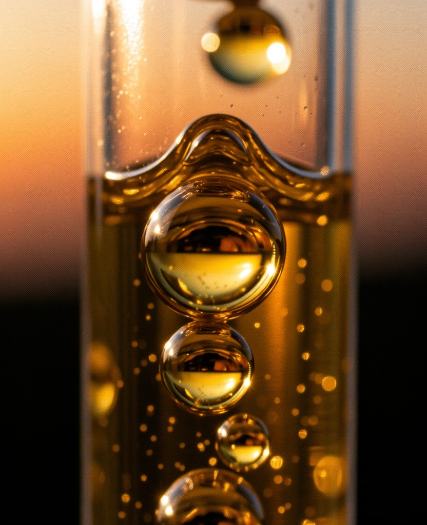 Liquid refraction in glass